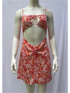 🔥BUNDLE 2for40🔥 Red Floral Cutout Mini Dress RUNS SMALL